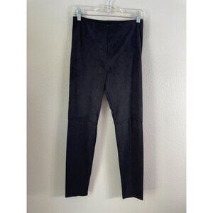 NEW Lysse Womens Medium Black Hi Waist Faux Suede Stretch Leggings